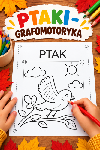 PTAKI - GRAFOMOTORYKA Z CZYTANIEM 25/A4
