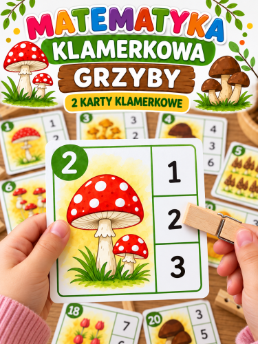 MATEMATYKA KLAMERKOWA - GRZYBY 24 KARTY