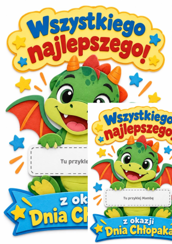DYPLOMY UPOMINKOWE DZIEŃ CHŁOPAKA - 3 WZORY DLA MŁODSZYCH
