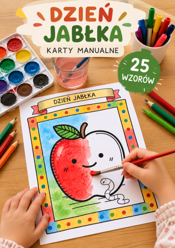 ĆWICZENIA MANUALNE JABŁKO Z ROBACZKEM 25/A4