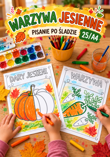 WARZYWA JESIENNE PISANIE PO ŚLADZIE 25/A4