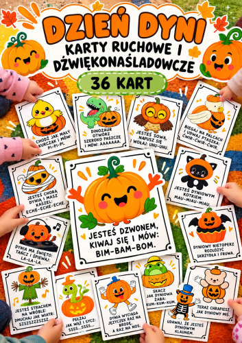DZIEŃ DYNI KARTY RUCHOWE I DŻWIĘKONAŚLADOWCZE 36 KART