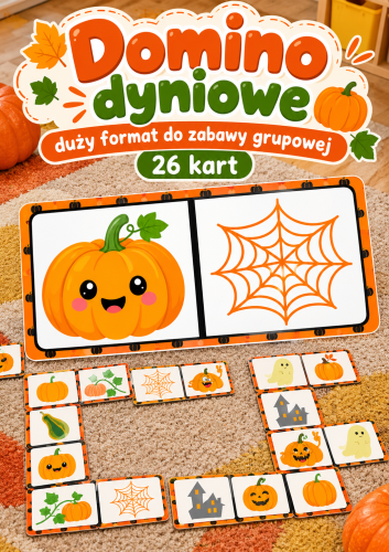 DOMINO DYNIOWE - DUŻY FORMAT DO ZABAWY GRUPOWEJ - 26 KART