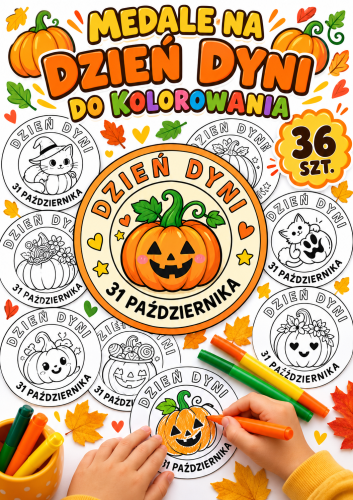 MEDALE NA DZIEŃ DYNI DO KOLOROWAIA 36 SZT 