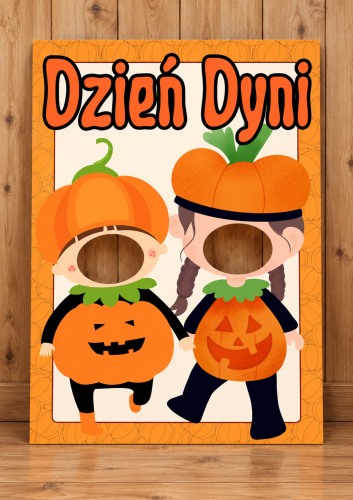 DZIEŃ DYNI FOTOBUDKA/ PLAKAT CHŁOPIEC I DZIEWCZYNKA XXL 18 STRON 