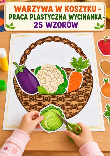 WARZYWA W KOSZYKU  DO WYCINANIA - 25 WZORÓW