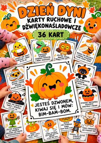 DZIEŃ DYNI KARTY RUCHOWE I DŻWIĘKONAŚLADOWCZE 36 KART