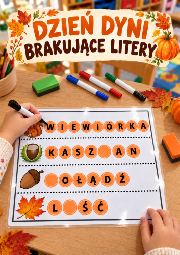 BRAKUJĄCE LITERY DYNIA - 8 STRON/ 32 WYRAZY 