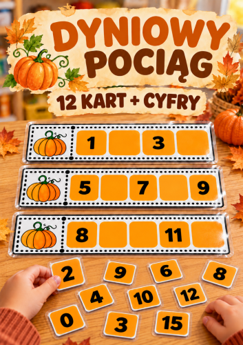DYNIOWY POCIĄG 12 KART + CYFRY
