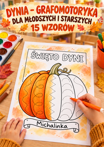 DYNIA GRAFOMOTORYKA DLA MŁODSZYCH I STARSZYCH - 15 WZORÓW