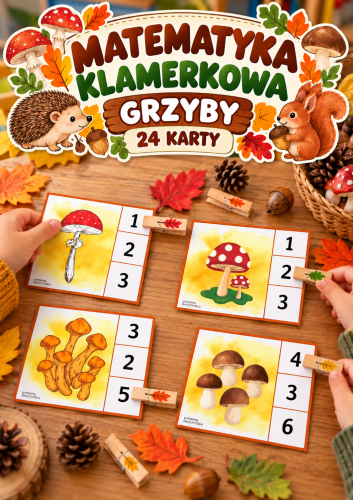 MATEMATYKA KLAMERKOWA - GRZYBY 24 KARTY