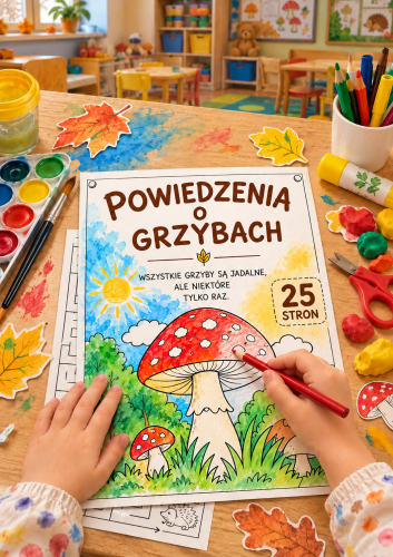 POWIEDZENIA O GRZYBACH Z KOLOROWANKĄ - 25 STRON 