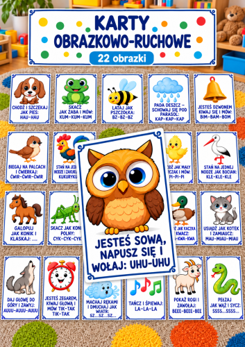 KARTY RUCHOWO-DŹWIĘKOWE - 22 OBRAZKI 