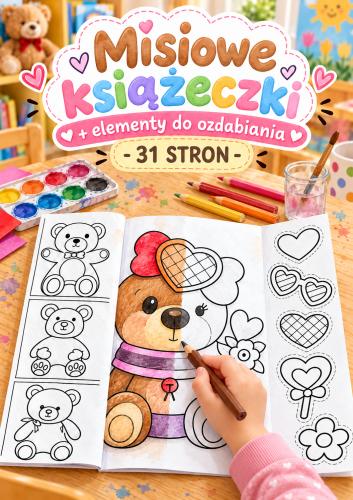 MISIOWE KSIĄŻECZKI + ELEMENTY DO OZDABIANIA 31 STRON 