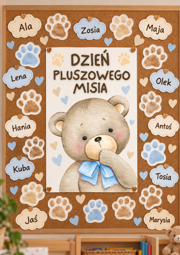 PLAKAT XXL NA GAZETKĘ MIŚ Z NIEBIESKĄ KOKARDĄ - 10 STRON 
