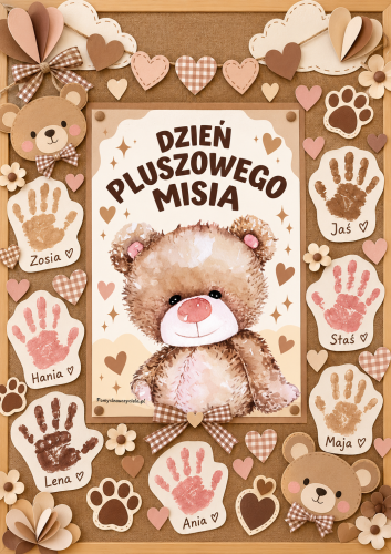 PLAKAT XXL DZIEN PLUSZOWEGO MISIA, DEKORACJA NA GAZETKĘ - 10 STRON 