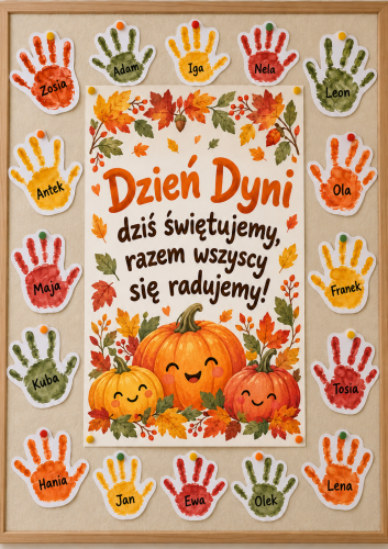 PLAKAT XXL NA DRZWI, DEKORACJA NA GAZETKĘ DZIEŃ DYNI - 6, 12 STRON