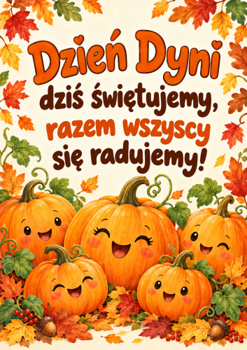 PLAKAT NA DRZWI GAZETKĘ DZIEŃ DYNI 4,8, 12 STRON
