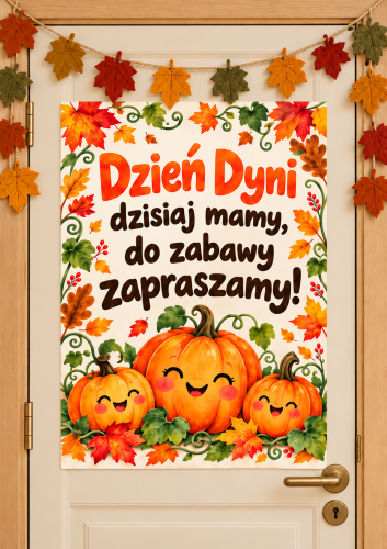 PLAKAT NA DRZWI GAZETKĘ DZIEŃ DYNI 4,8, 12 STRON
