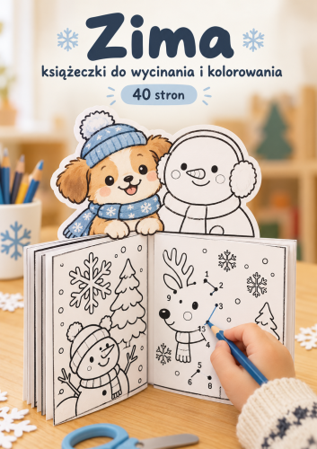 ZIMA KSIĄŻECZKI DO WYCINANIA I KOLOROWANIA 42/A4