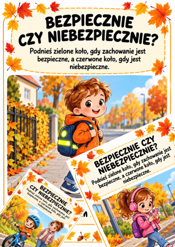 BEZPIECZNE CZY NIEBEZPIECZNE ZACHOWANIA PLANSZE EDUKACYJNE 8 SZT
