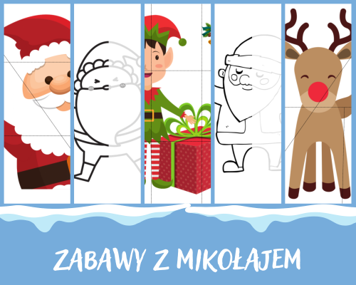 MIKOŁAJ - DOMALUJ BRAKUJĄCY ELEMENT + GRATIS MIKOŁAJKOWE UKŁADANKI