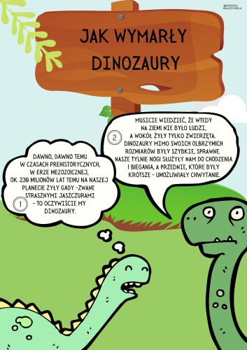 JAK WYMARŁY DINOZAURY? HISTORYJKA OBRAZKOWA 9 STRON