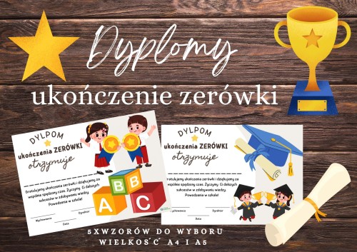 DYPLOM UKOŃCZENIA ZERÓWKI ZESTAW NR 2.