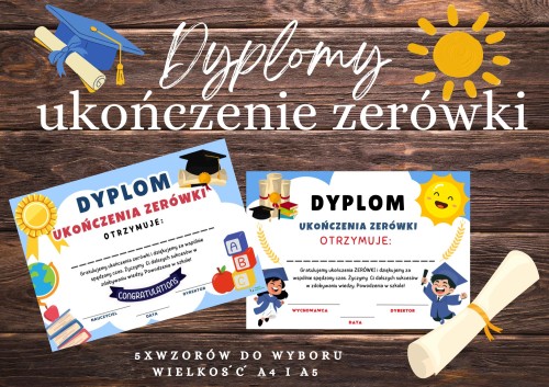 DYPLOM UKOŃCZENIA ZERÓWKI ZESTAW NR 1.