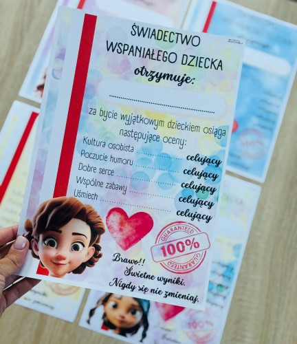 ŚWIADECTWO WSPANIAŁEGO DZIECKA 18 WZORÓW