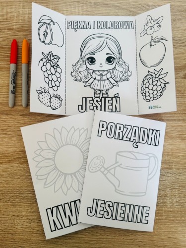 KSIĄŻECZKI PANI JESIEŃ - OWOCE, WARZYWA, PRZETWORY, PORZĄDKI JESIENNE, KWIATY, DYNIA - 12 STRON 