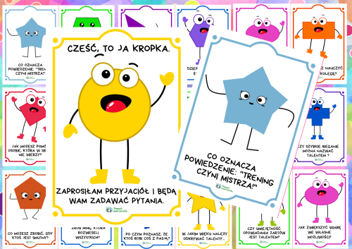 KARTY RUCHOWE KROPKA I PRZYJACIELE  KARTY NA TWÓRCZE MYŚLENIE 24 SZTUKI