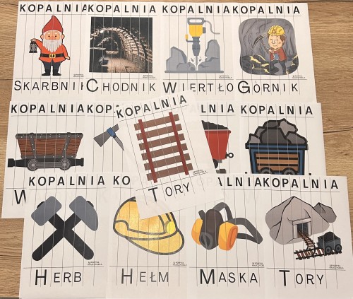 ZESTAW 106 GÓRNIK PUZZLE WYRAZOWE. Pomoce gotowe do wysyłki. 