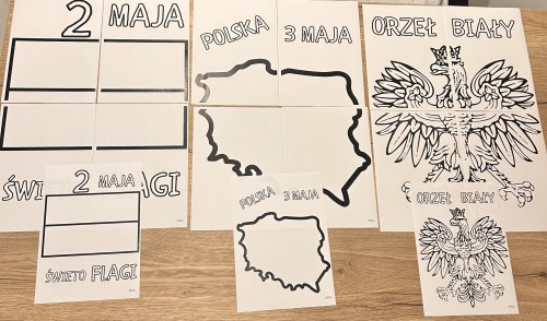 ZESTAW 114  . Polska symbole narodowe kolorowanki XXL. Pomoce gotowe do wysyłki.    